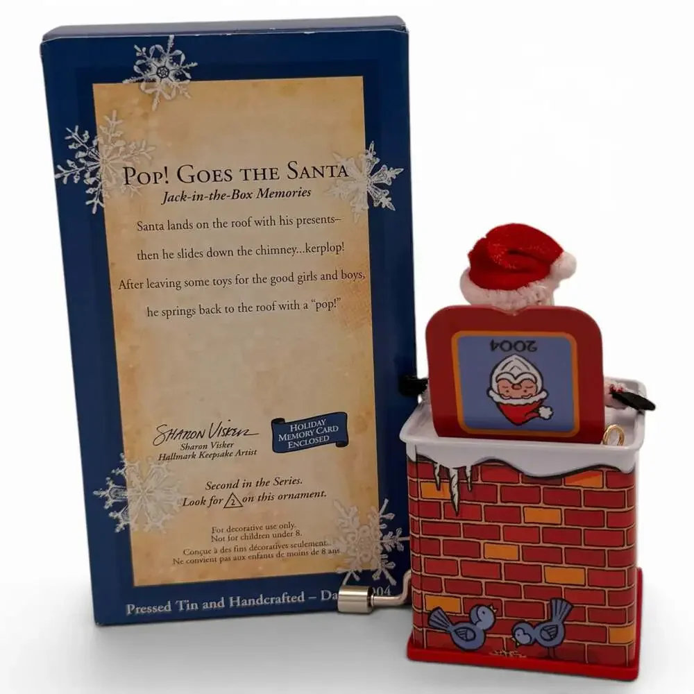 2004 Hallmark Keepsake Ornament Pop! Goes the Santa Jack-in-the-Box